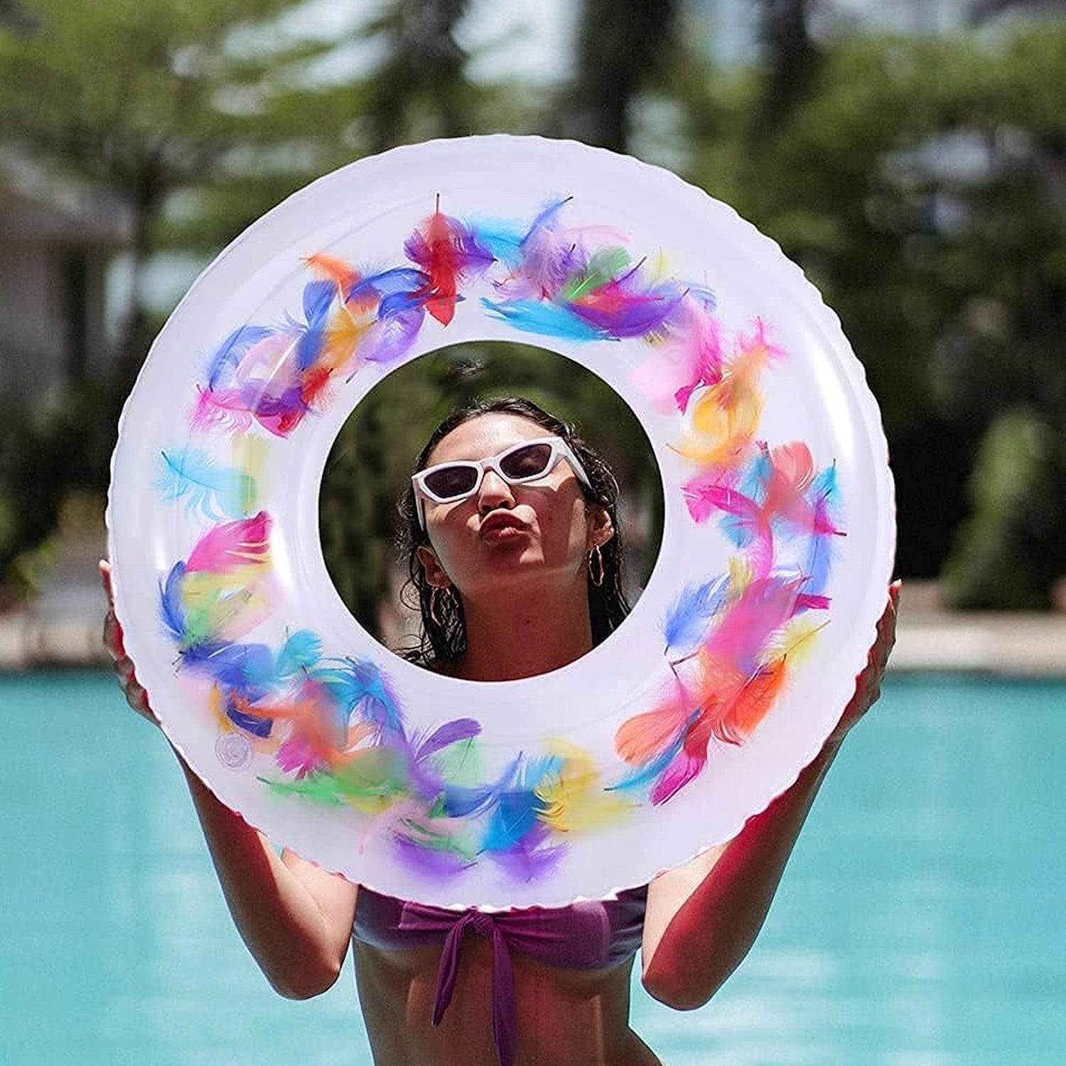 Swim Ring, For children, Conveniently Portable, Feathers, Swimming Ring, For Water Play, For Beaches, Swimming, Summer Vacation (1 Pc) Swim Ring, For children, Conveniently Portable, Feathers, Swimming Ring, For Water Play, For Beaches, Swimming, Summer Vacation (1 Pc)